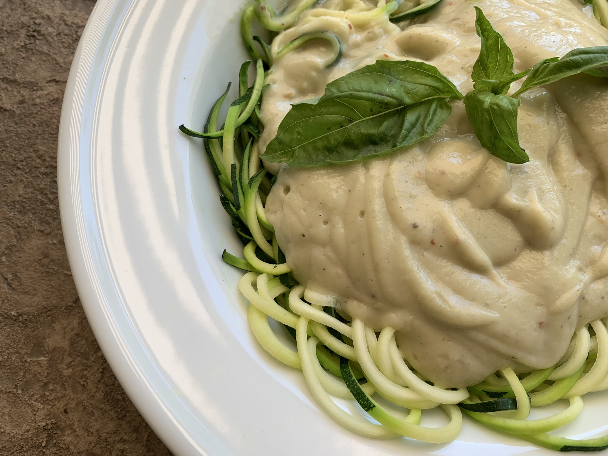 Vegan Alfredo Sauce with Zucchini Noodles Nutmeg Notebook